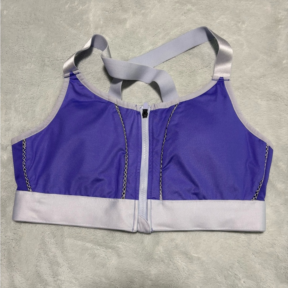Fabletics Purple and White Sports Bra NWOT